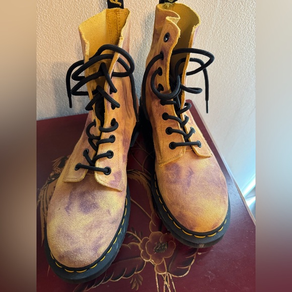 Dr. Martens Mustard Yellow Boots - Picture 1 of 5